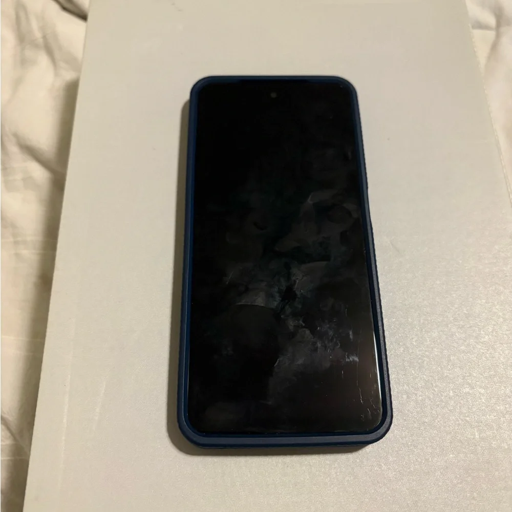 Samsung Smartphone with Blue Case